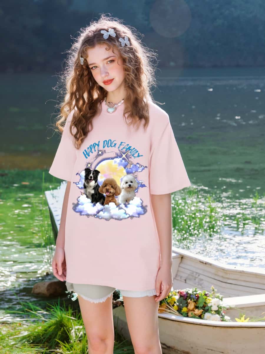 Drawear - Custom Fantastic Planet Cotton Tee | Up to 4 Pets