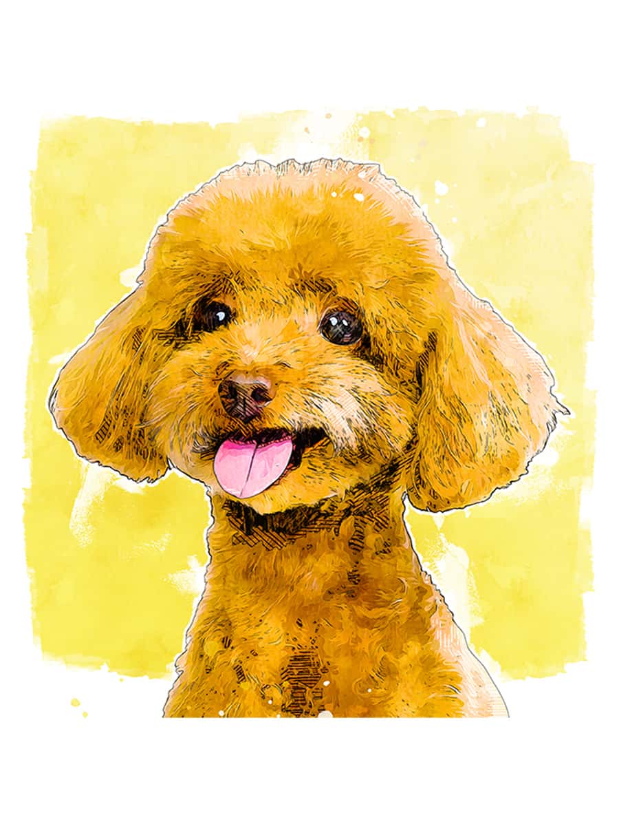 Drawear - Digital Pets - Port: Hand - Drawn Watercolor Comic Style Pet Portraits