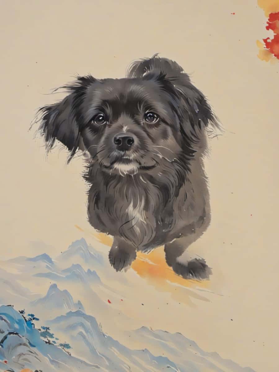 Drawear - Pets - Port: Chinese Ink Wash Pet Portraits Generator | Digital Asian Transitional Culture Style for Custom Art & Merch