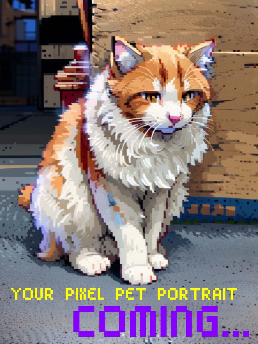 Drawear - Pets - Port: Pixel Pet Portrait Generator | Retro - Style Custom Art for Digital Merch Design Transform Pets into 8 - Bit Icons