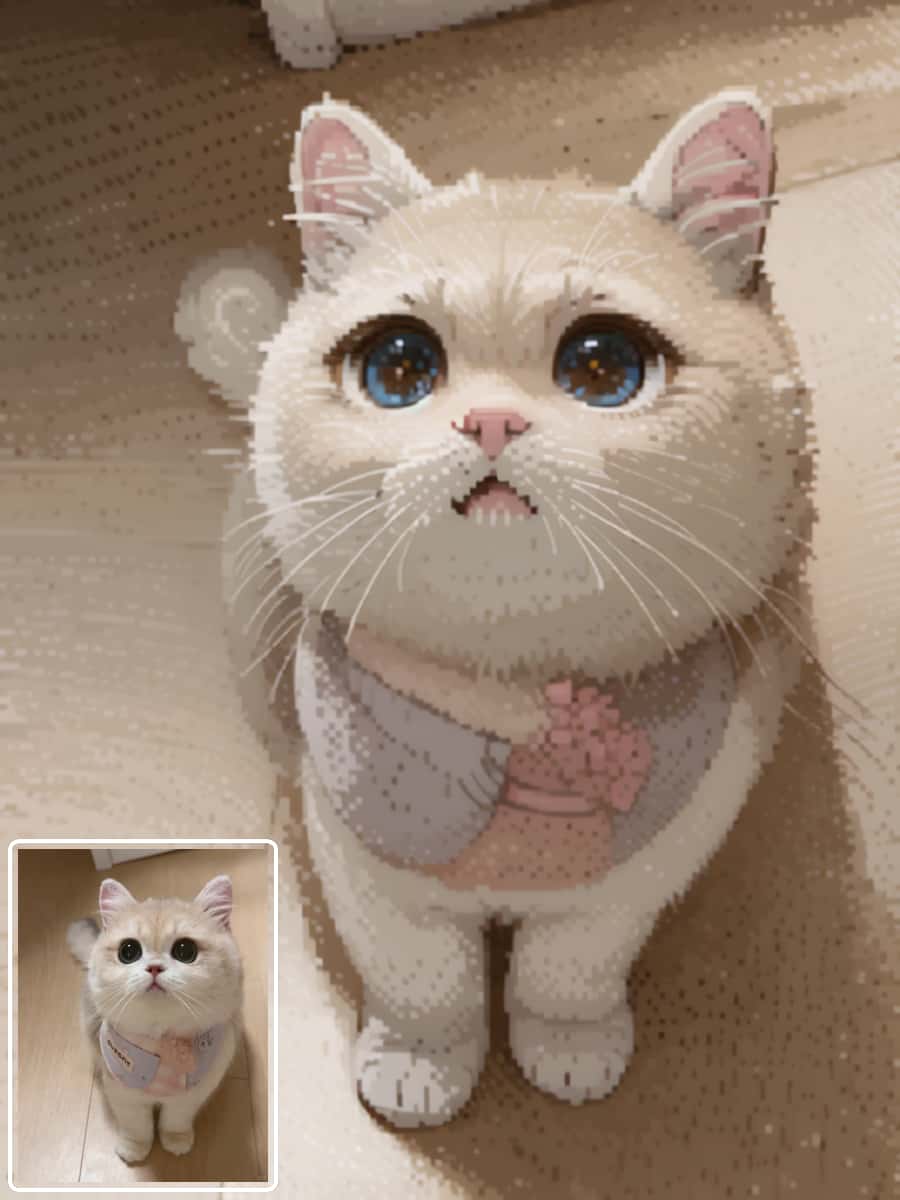Drawear - Pets - Port: Pixel Pet Portrait Generator | Retro - Style Custom Art for Digital Merch Design Transform Pets into 8 - Bit Icons