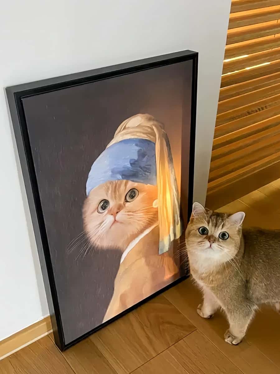 Drawear - Pets with Pearl Earrings Canvas
