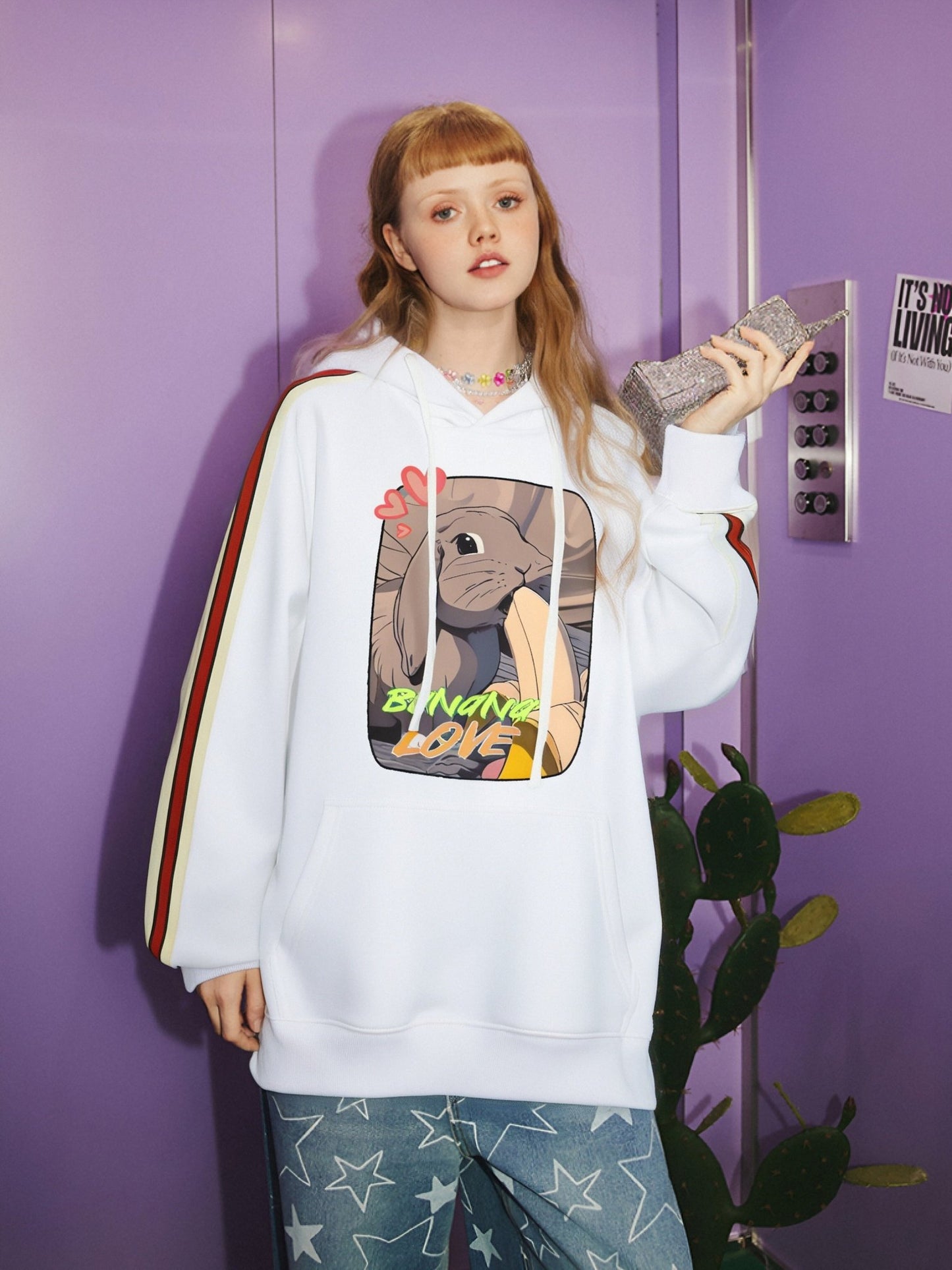 Drawear - ReDraw Design Hooded Sweatshirt Hoodie 55016 Banana Love