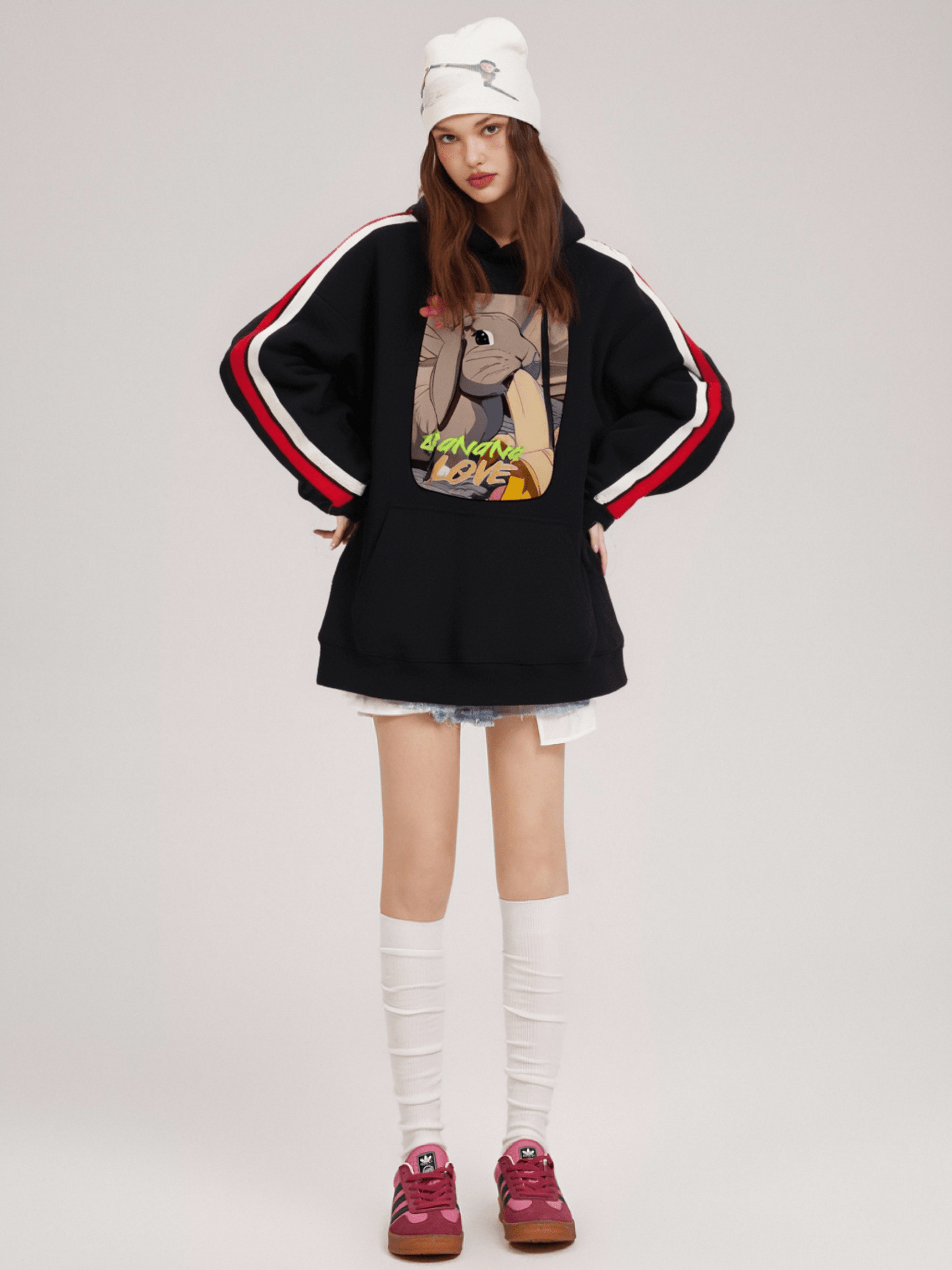Drawear - ReDraw Design Hooded Sweatshirt Hoodie 55016 Banana Love