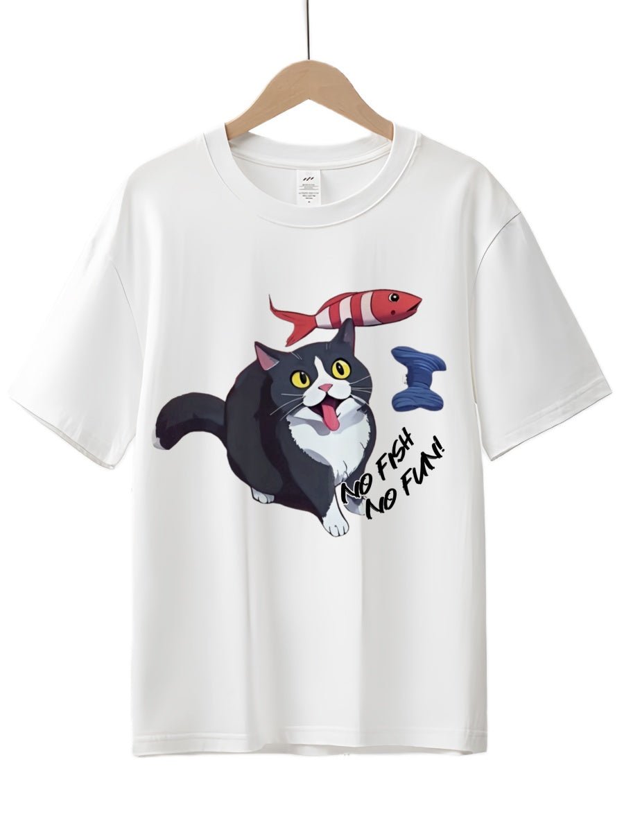 Drawear - Redraw pictures to a wearable Art T-Shirt White(Cat Name: Kiki)