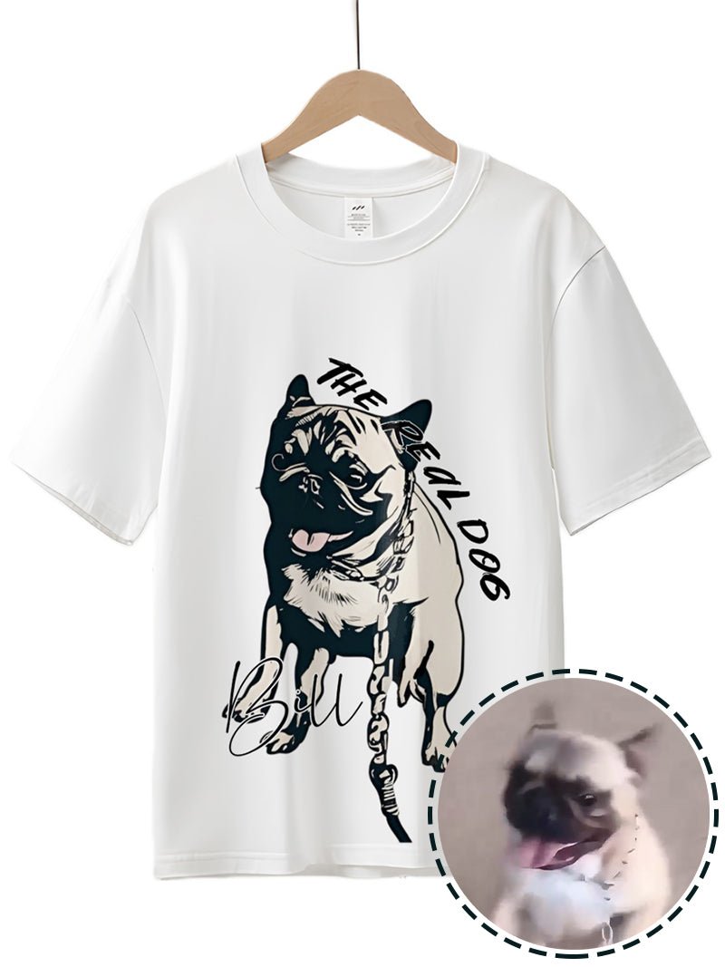 Drawear - Redraw pictures to a wearable Art T-Shirt White(Dog Name: Bill)