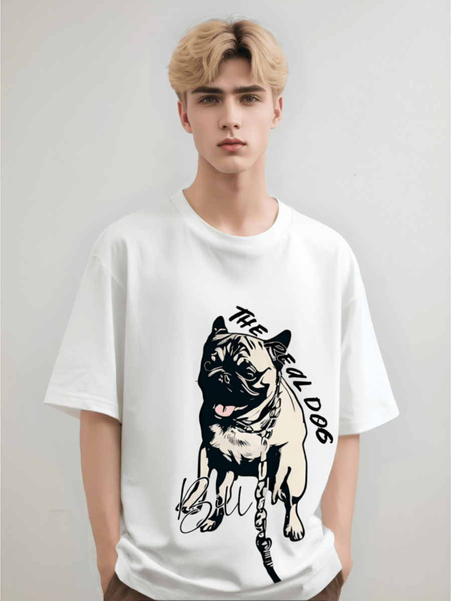 Drawear - Redraw pictures to a wearable Art T-Shirt White(Dog Name: Bill)