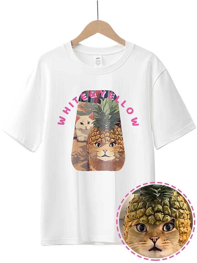 Drawear - Redraw pictures to a wearable Art T-Shirt(Cat Name: White&Yellow)