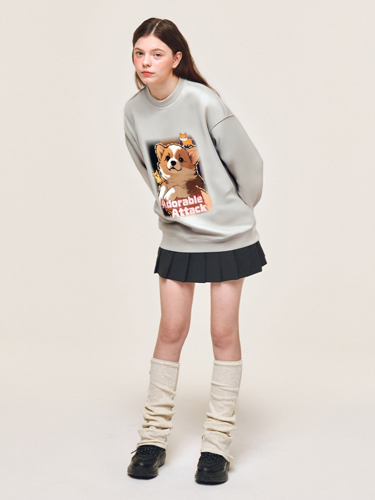 Drawear - Winter Autumn Crew Neck Sweatshirt Hoodie 55011 Adorable Attack