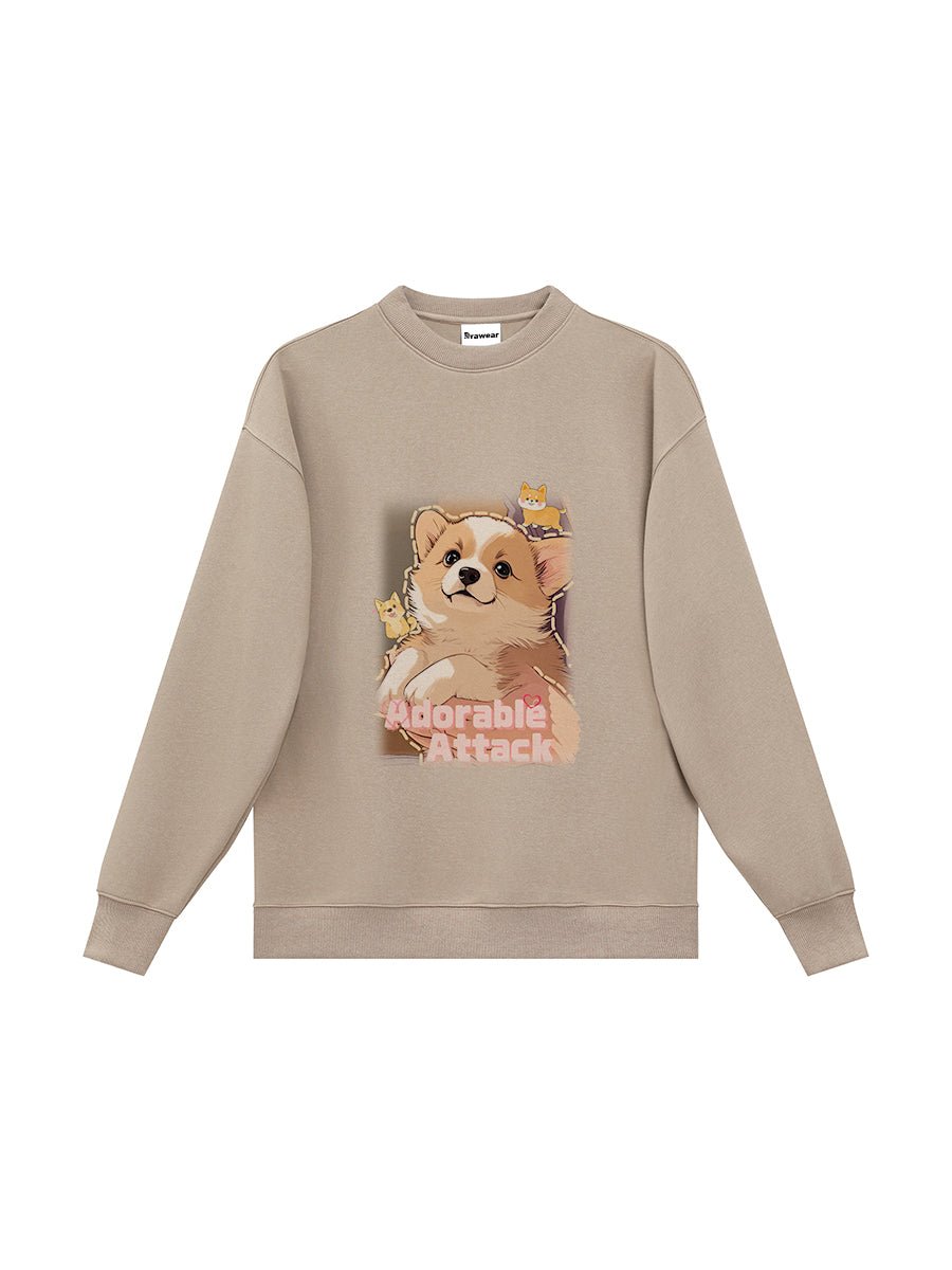 Drawear - Winter Autumn Crew Neck Sweatshirt Hoodie 55011 Adorable Attack