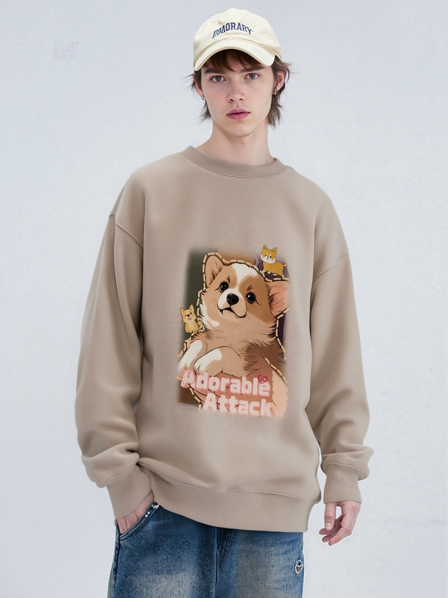Drawear - Winter Autumn Crew Neck Sweatshirt Hoodie 55011 Adorable Attack