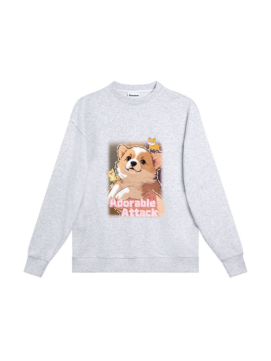 Drawear - Winter Autumn Crew Neck Sweatshirt Hoodie 55011 Adorable Attack