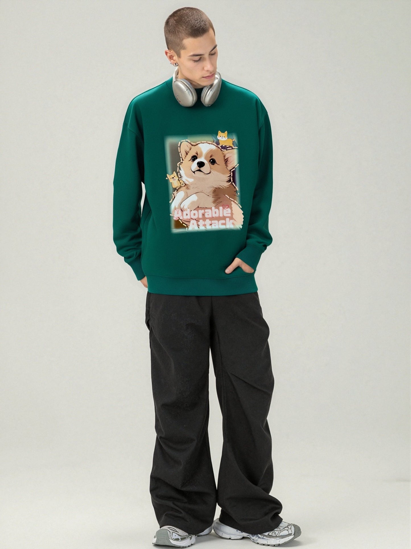 Drawear - Winter Autumn Crew Neck Sweatshirt Hoodie 55011 Adorable Attack