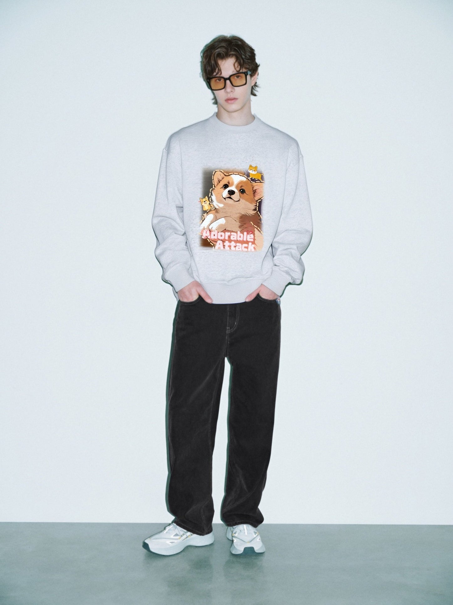 Drawear - Winter Autumn Crew Neck Sweatshirt Hoodie 55011 Adorable Attack