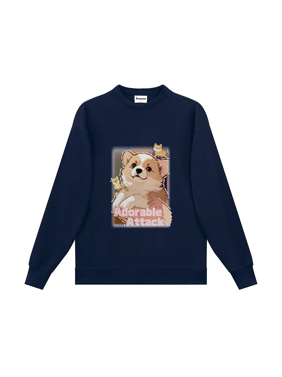 Drawear - Winter Autumn Crew Neck Sweatshirt Hoodie 55011 Adorable Attack
