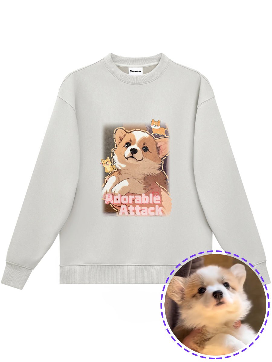 Drawear - Winter Autumn Crew Neck Sweatshirt Hoodie 55011 Adorable Attack