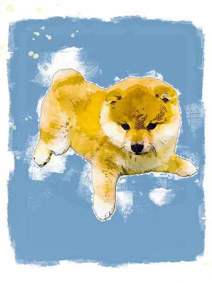 Drawear - Digital Pets - Port: Hand - Drawn Watercolor Comic Style Pet Portraits