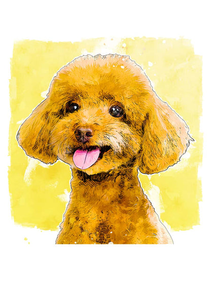 Drawear - Digital Pets - Port: Hand - Drawn Watercolor Comic Style Pet Portraits